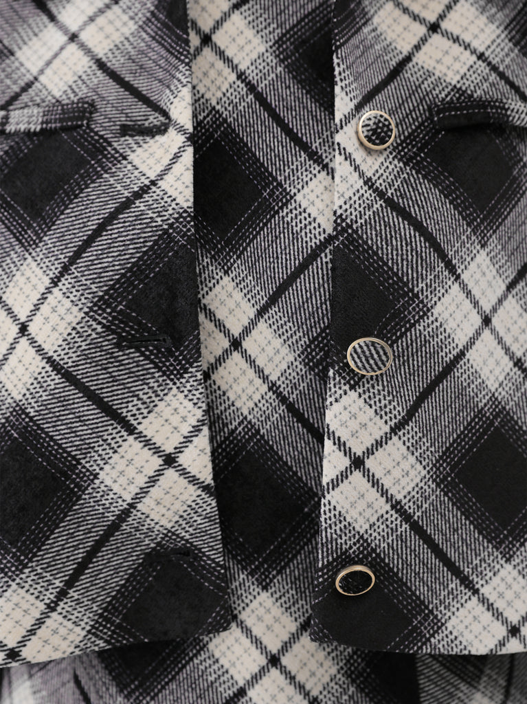 Check shirt collar cropped jacket(eme10865)