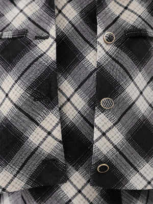 Check shirt collar cropped jacket(eme10865)