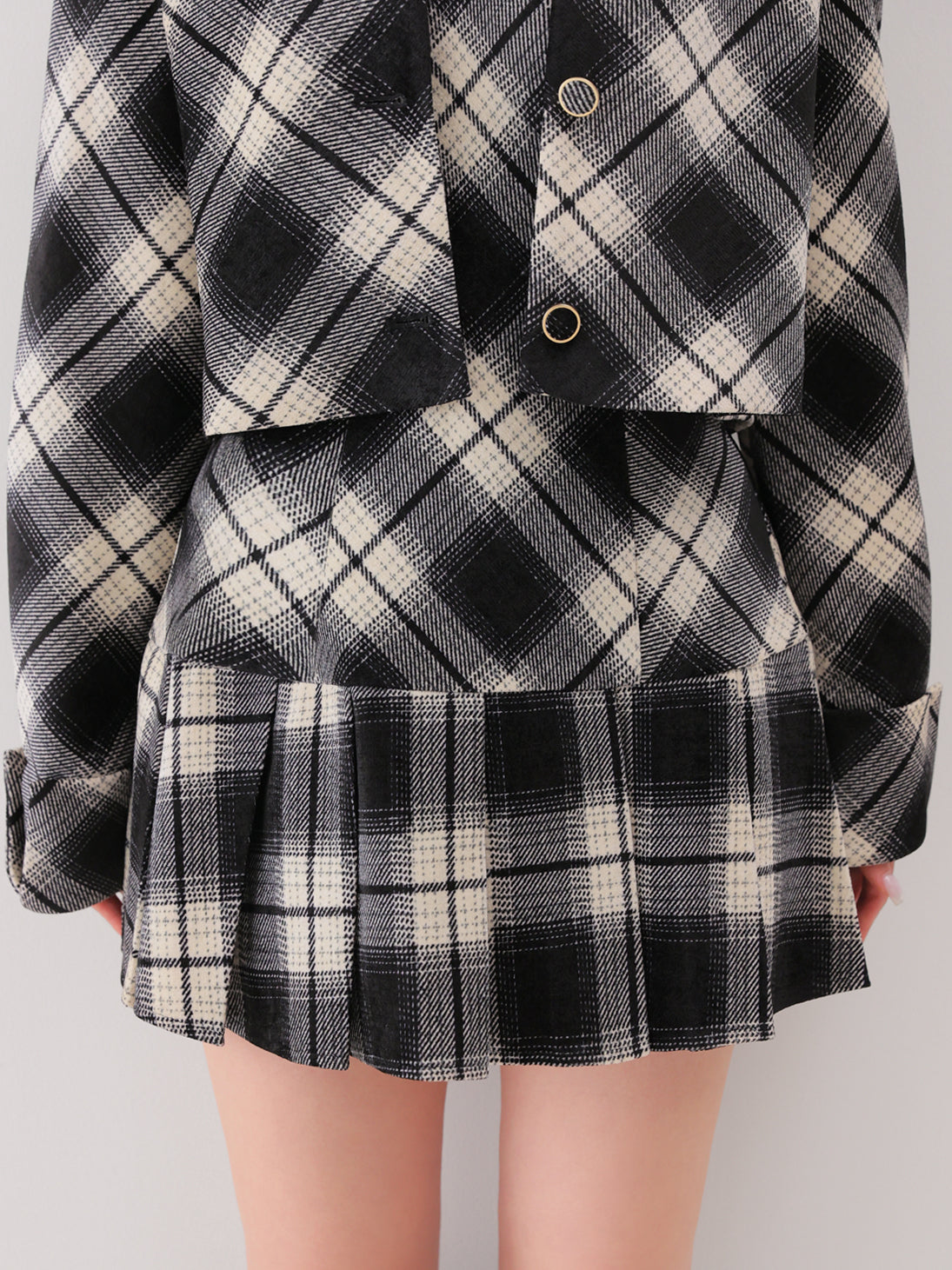 Check shirt collar cropped jacket(eme10865)