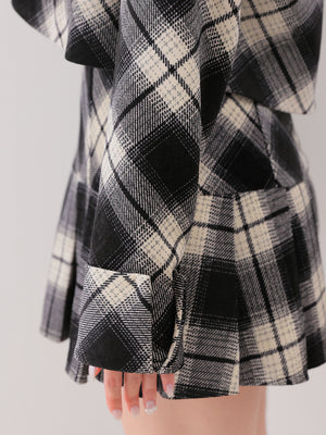 Check shirt collar cropped jacket(eme10865)