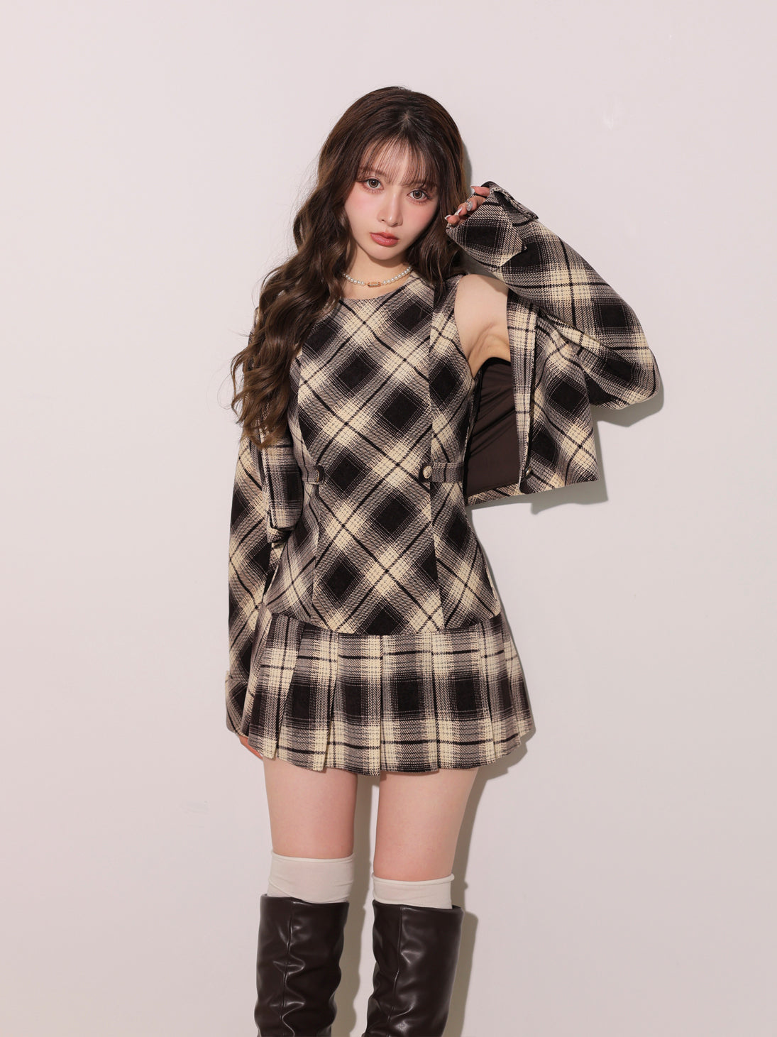 model：160cm　(size：F　color：Brown)