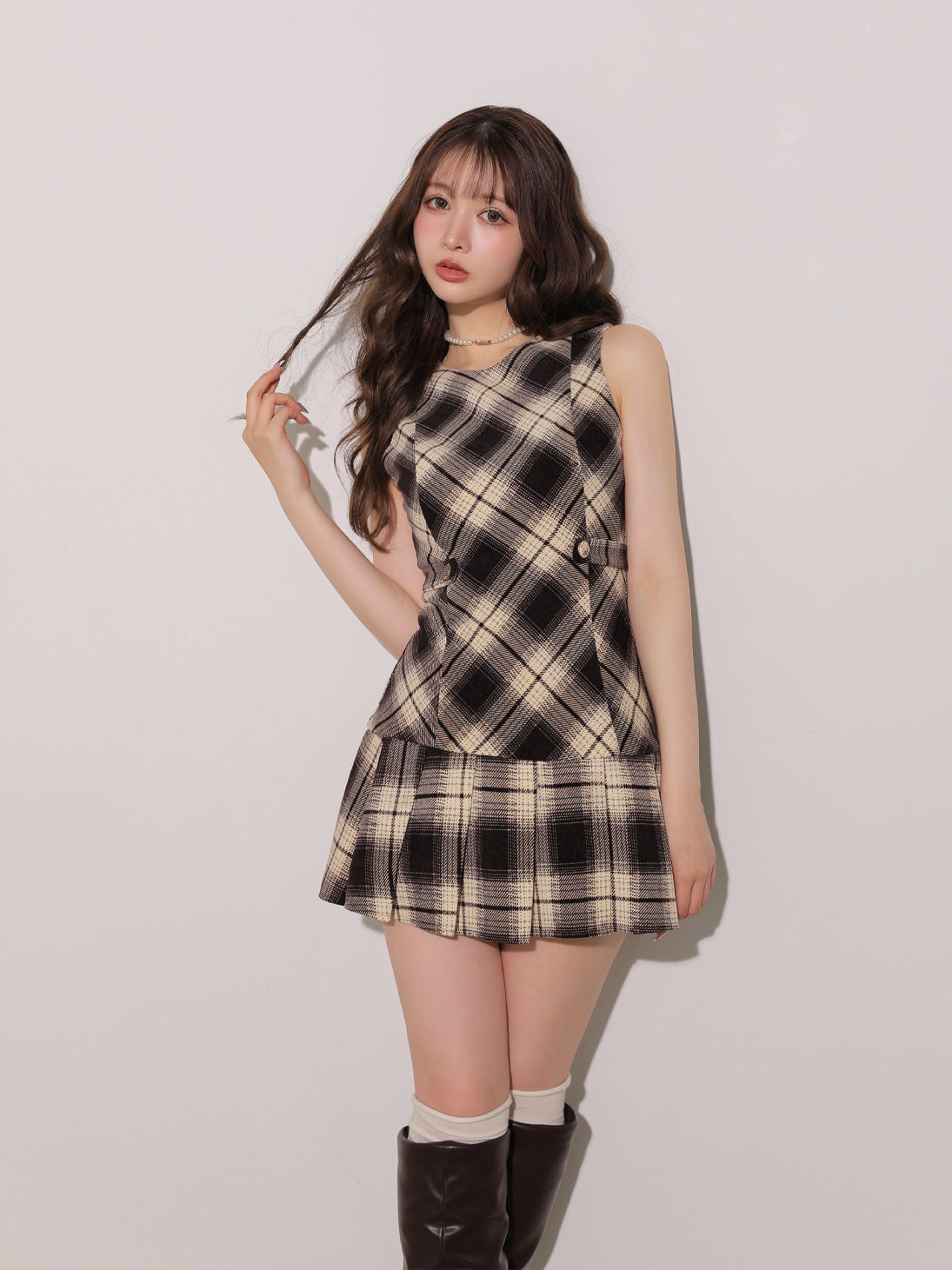 model：160cm　(size：F　color：Brown)