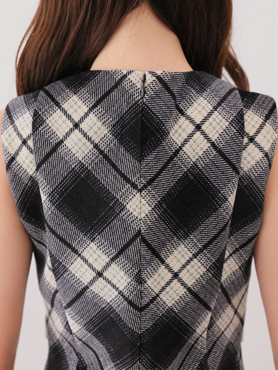 Ombre check pleats mini onepiece(eme10864)