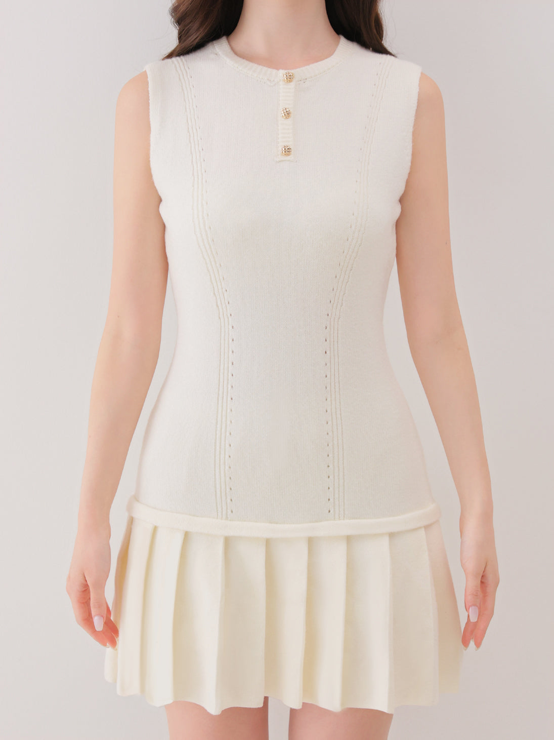 Frill collar ribbon rib mini onepiece(eme10868) – M me eme