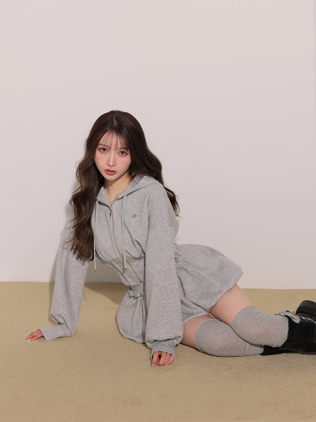 model：160cm　(size：F　color：Gray)