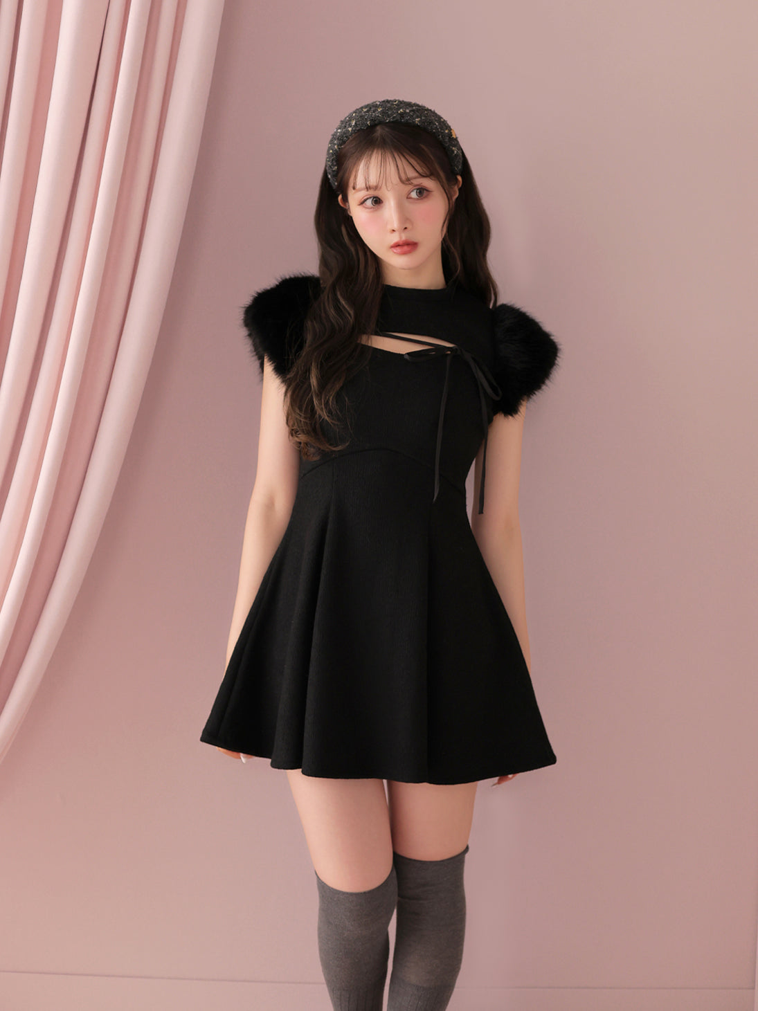 model：160cm　(size：F　color：Black)