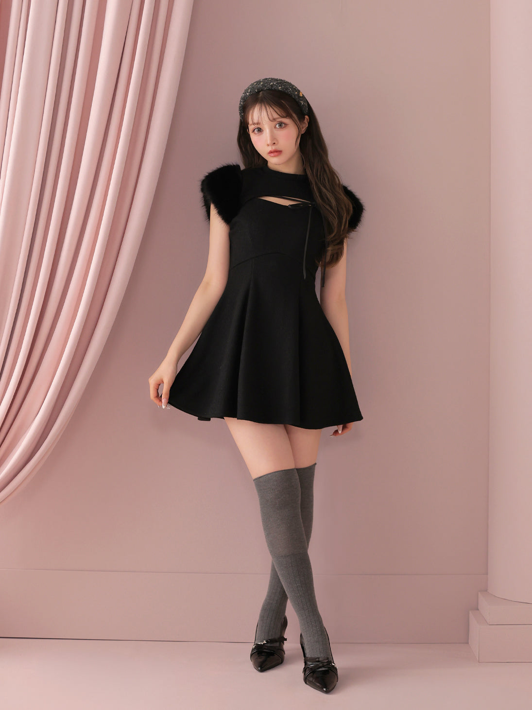model：160cm　(size：F　color：Black)