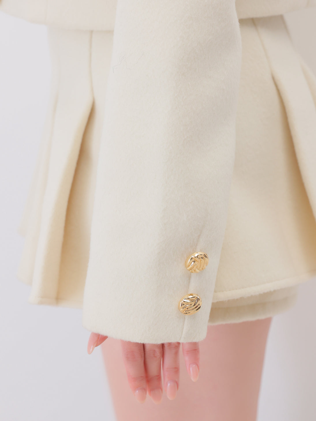 【Pre Order】Noble bicolor ribbon melton jacket(eme10871)