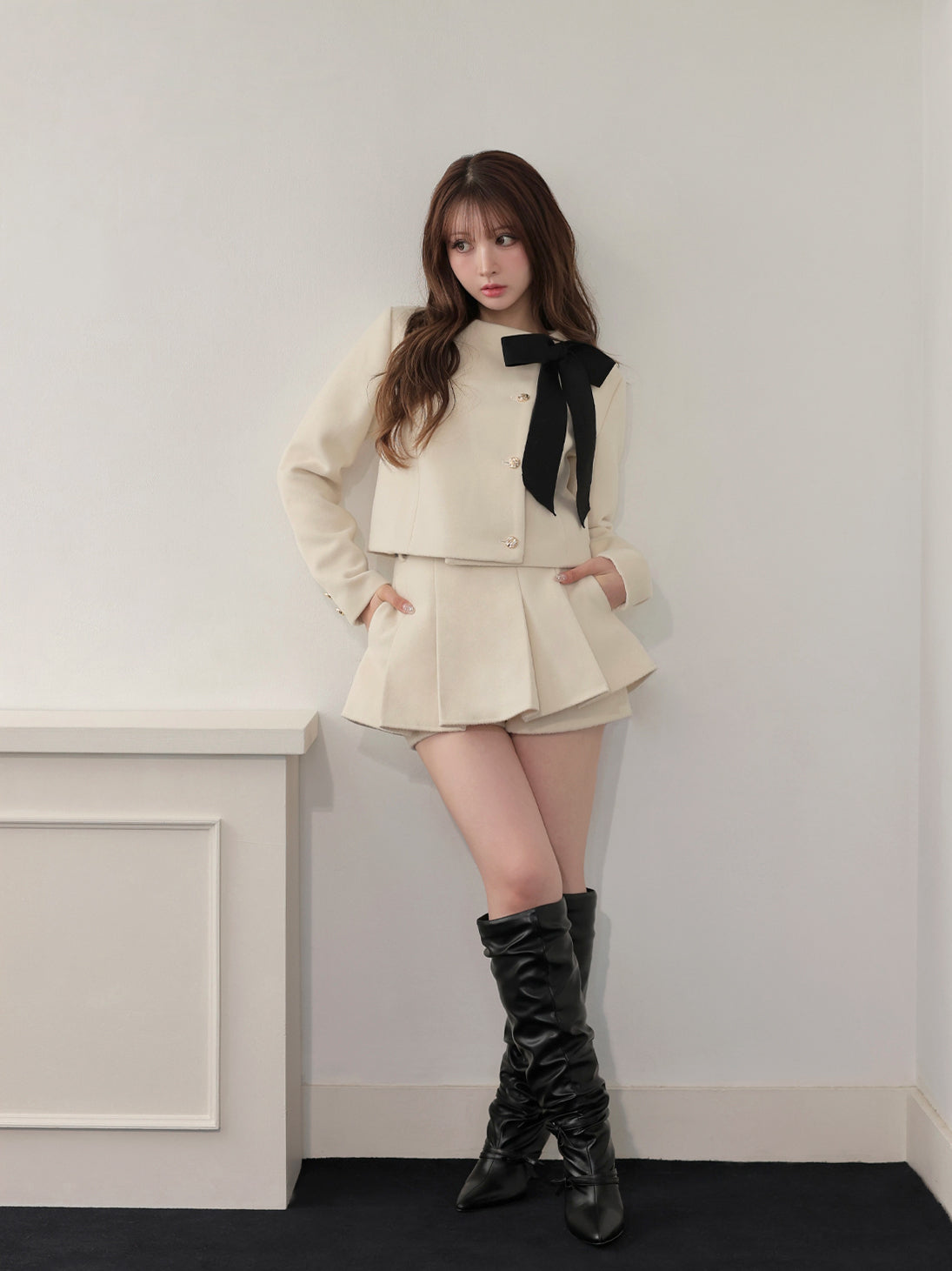 model：160cm　(size：F　color：Ivory)