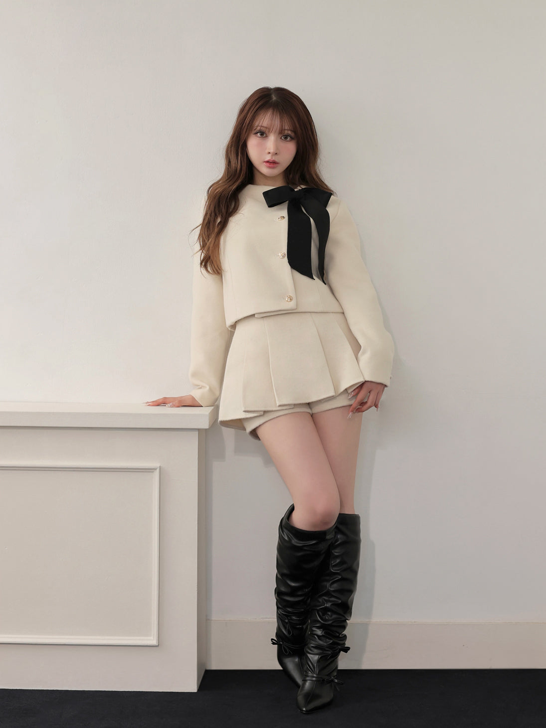 model：160cm　(size：F　color：Ivory)