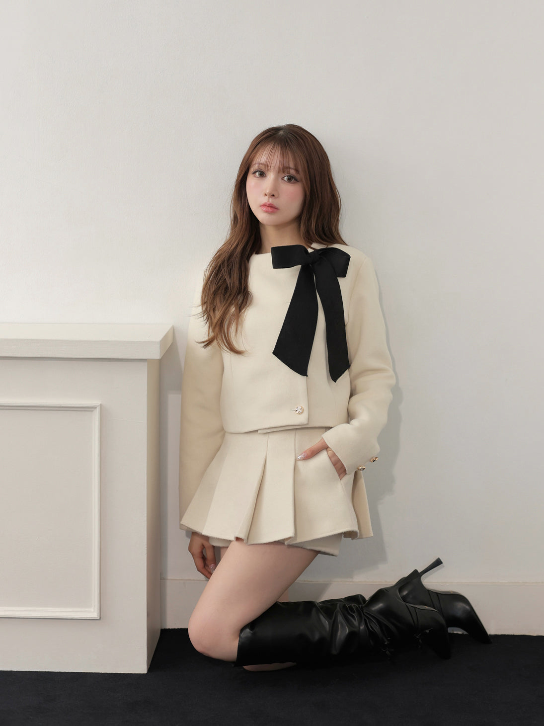 model：160cm　(size：F　color：Ivory)
