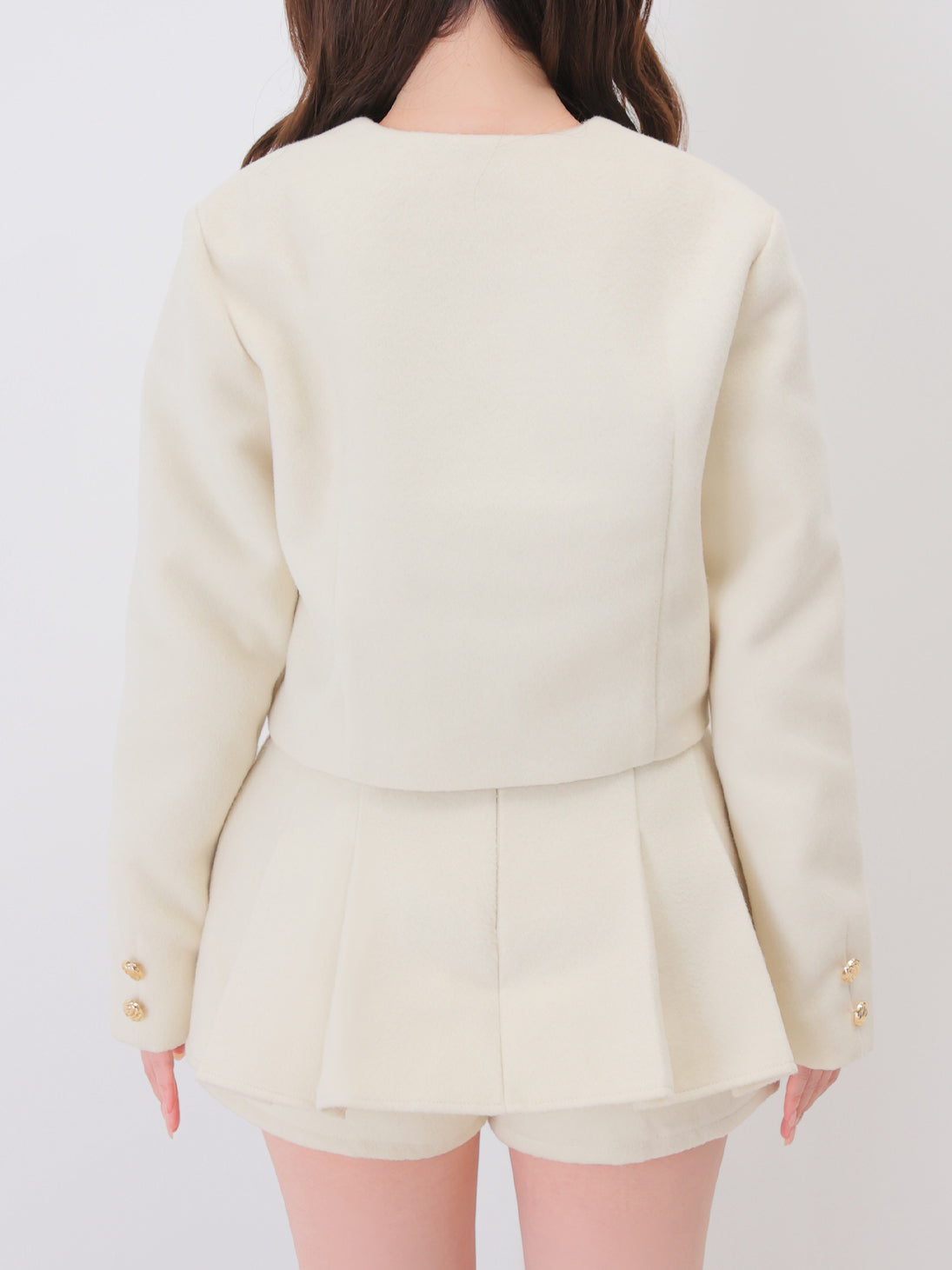 【Pre Order】Noble bicolor ribbon melton jacket(eme10871)