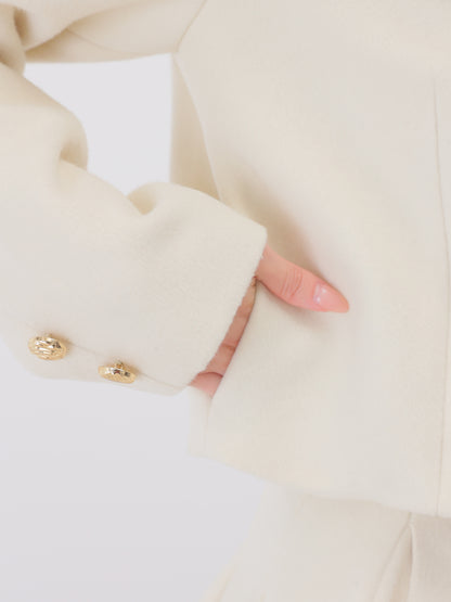 【Pre Order】Noble bicolor ribbon melton jacket(eme10871)