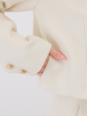 【Pre Order】Noble bicolor ribbon melton jacket(eme10871)