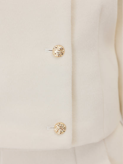 【Pre Order】Noble bicolor ribbon melton jacket(eme10871)