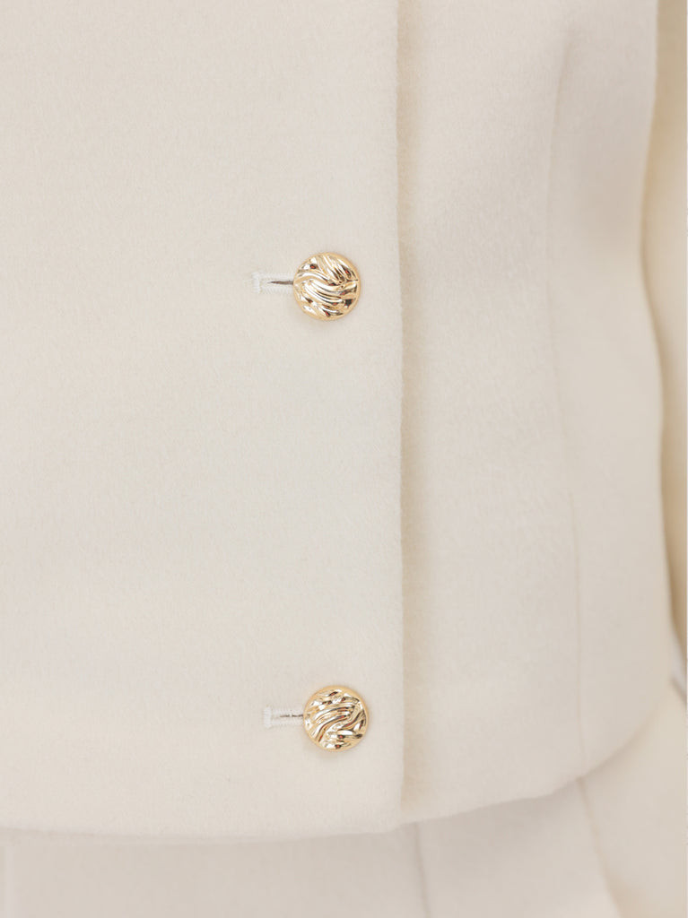 【Pre Order】Noble bicolor ribbon melton jacket(eme10871)