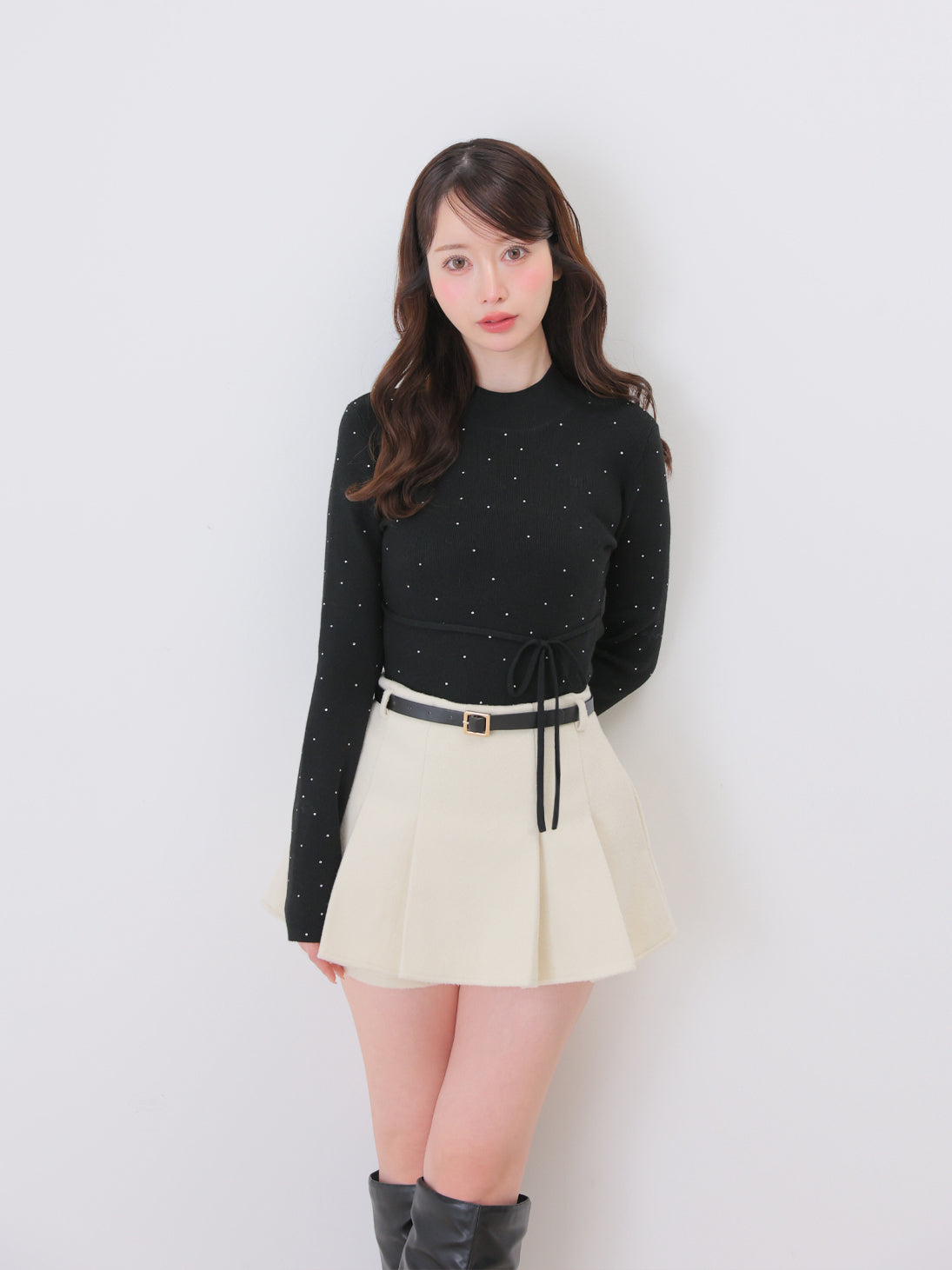 model：162cm　(size：F　color：Ivory)