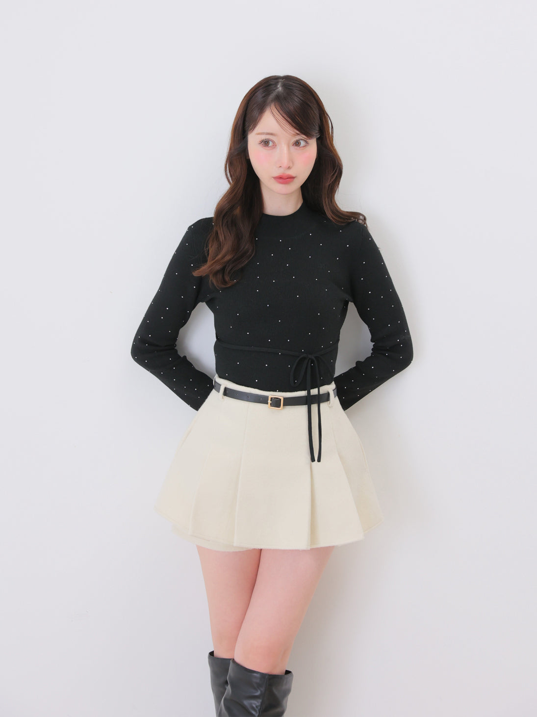 model：162cm　(size：F　color：Ivory)