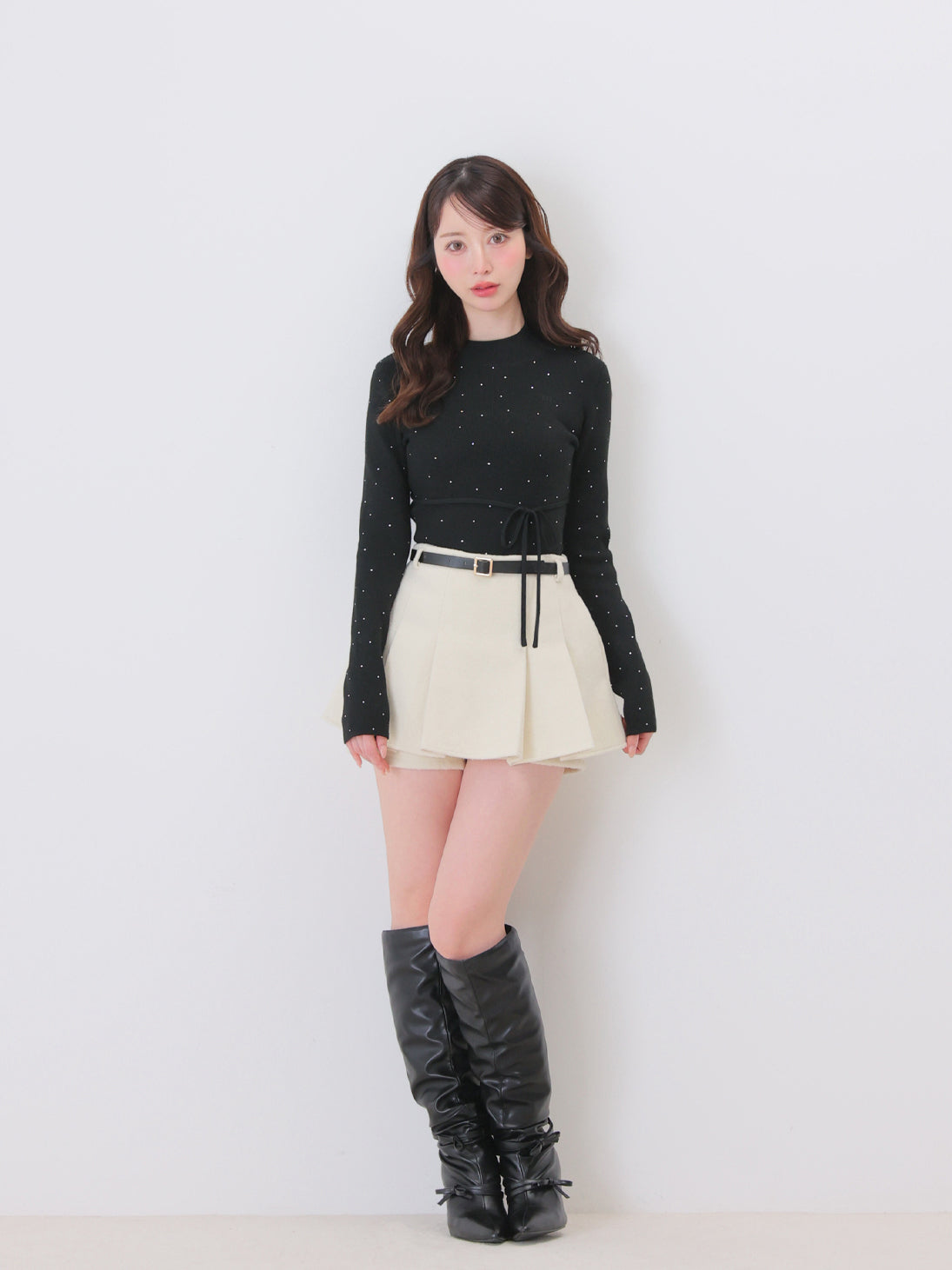 model：162cm　(size：F　color：Ivory)