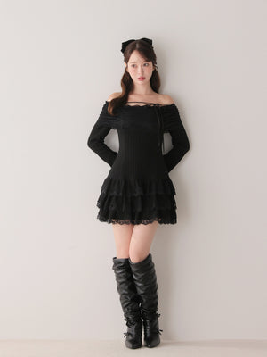 model：162cm　(size：F　color：Black)