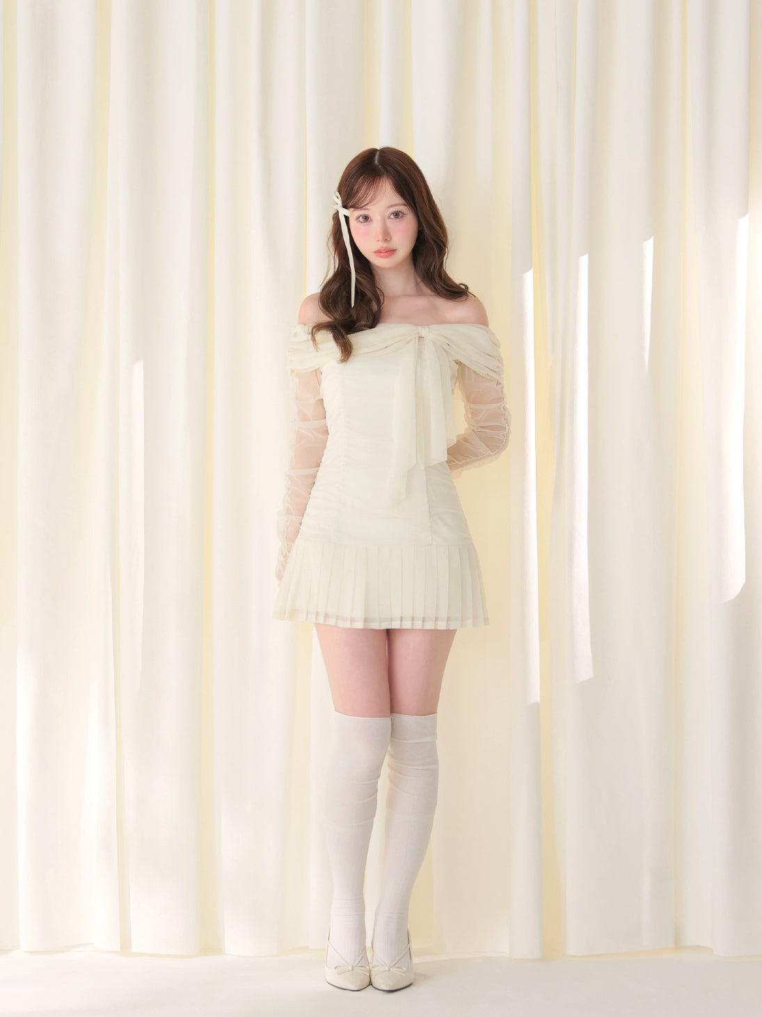 model：162cm　(size：F　color：Ivory)