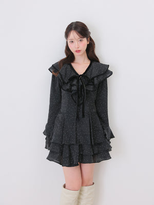 model：162cm　(size：F　color：Black dot)