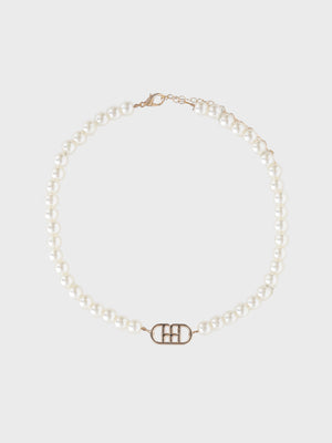 【Pre Order】Logo pearl choker(eme10877)