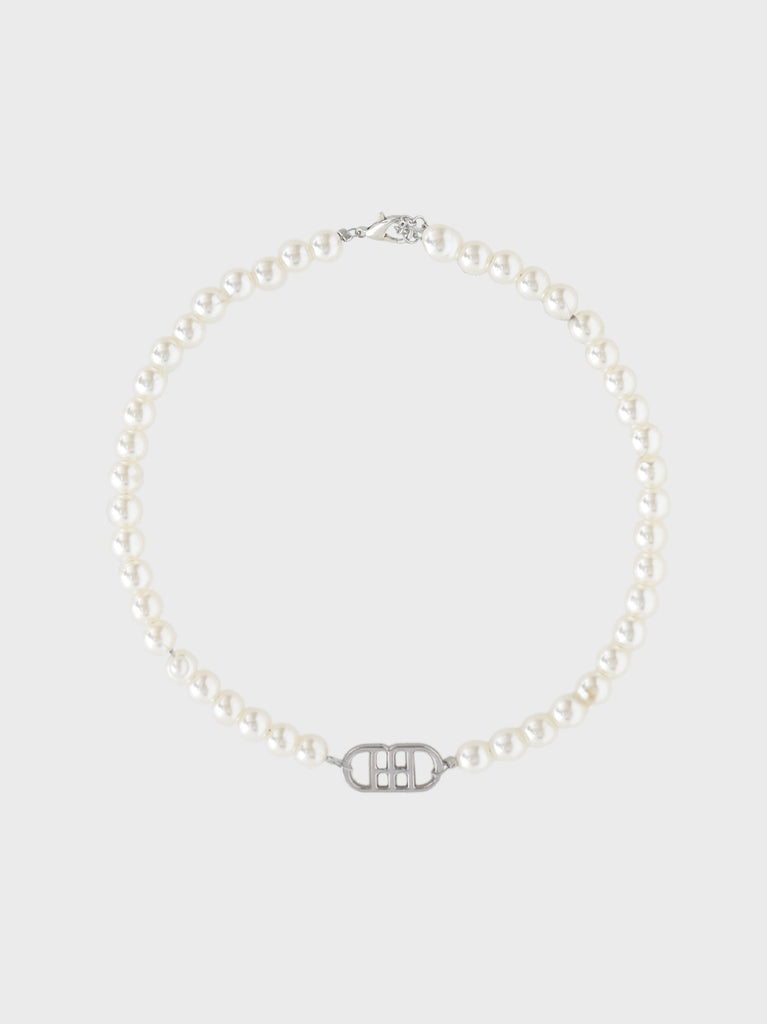 【Pre Order】Logo pearl choker(eme10877)