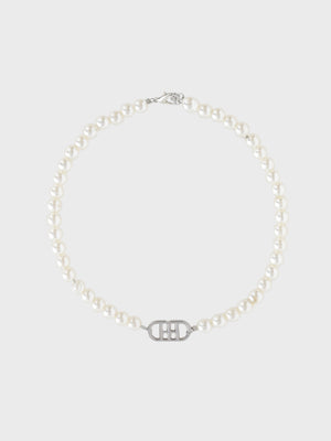 【Pre Order】Logo pearl choker(eme10877)