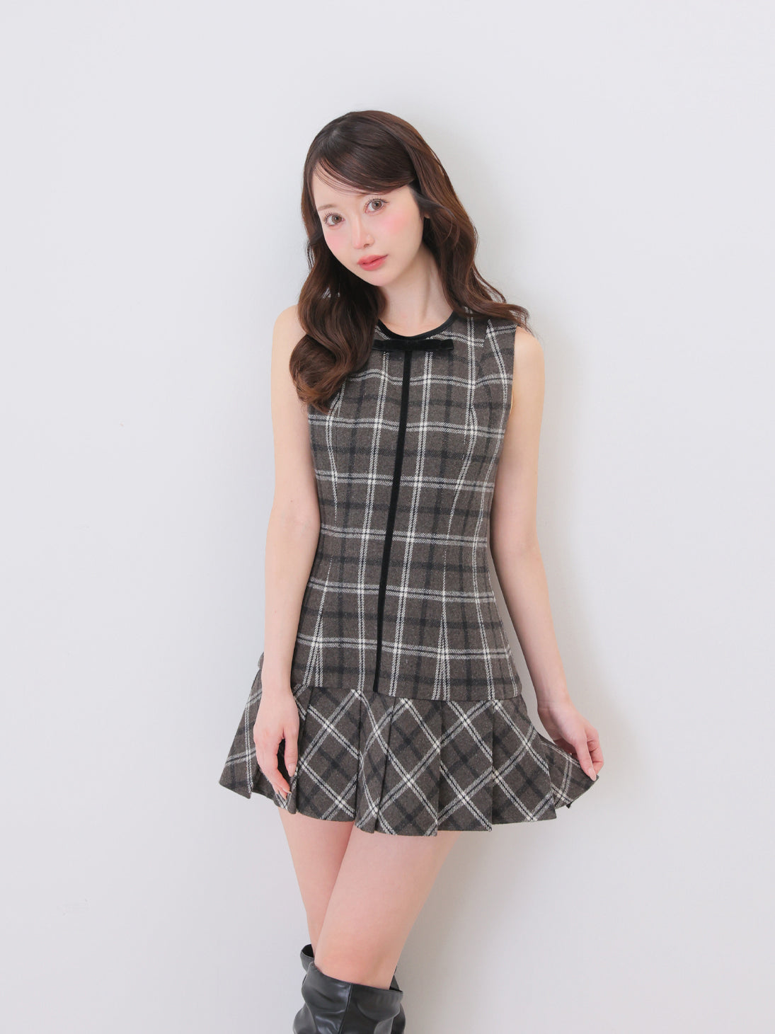 model：162cm　(size：F　color：Gray mix)