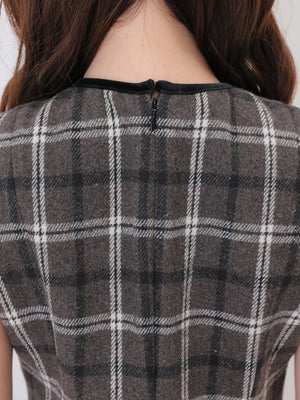 【Pre Order】Piping check ribbon mini onepiece(eme10883)