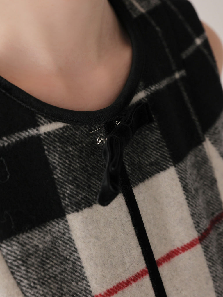 Piping check ribbon mini onepiece(eme10883)