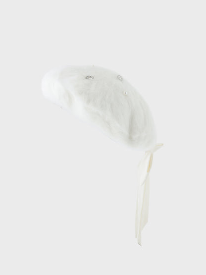 Back ribbon bijou beret(eme10890)