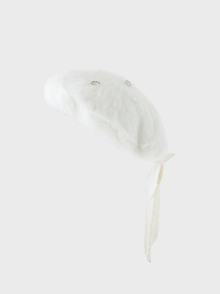 Back ribbon bijou beret(eme10890)