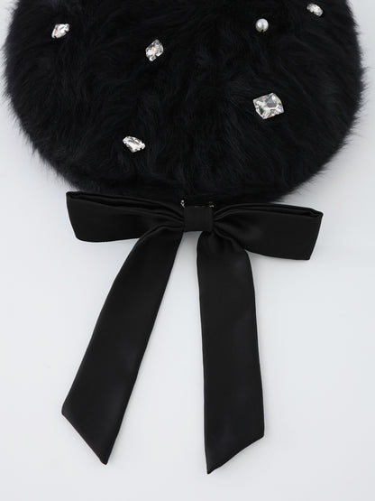 Back ribbon bijou beret(eme10890)