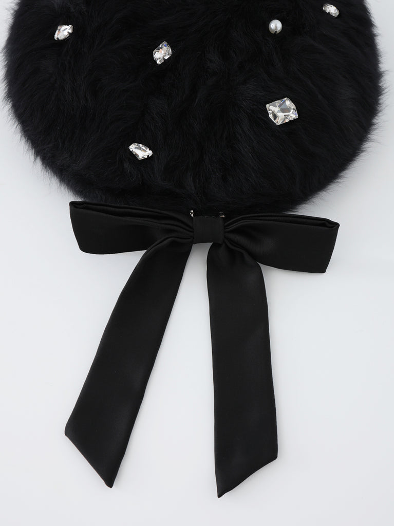 Back ribbon bijou beret(eme10890)