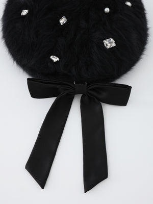 Back ribbon bijou beret(eme10890)