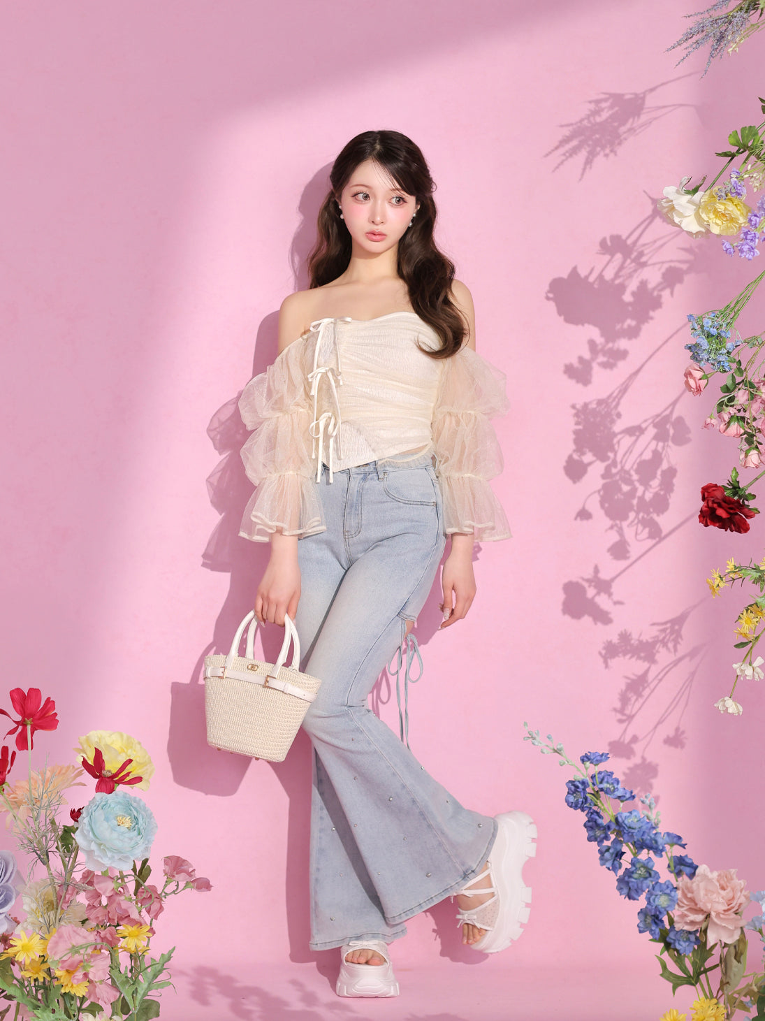 model：160cm　(size：S　color：Ice blue)
