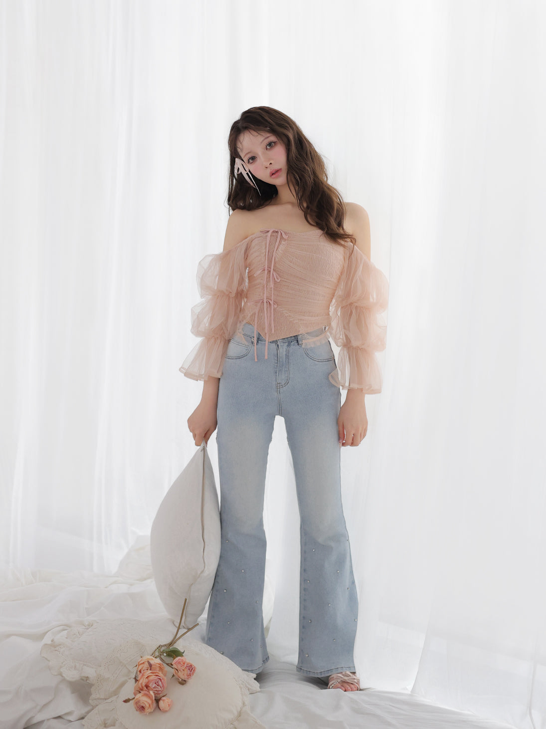 model：160cm　(size：F　color：Pink)