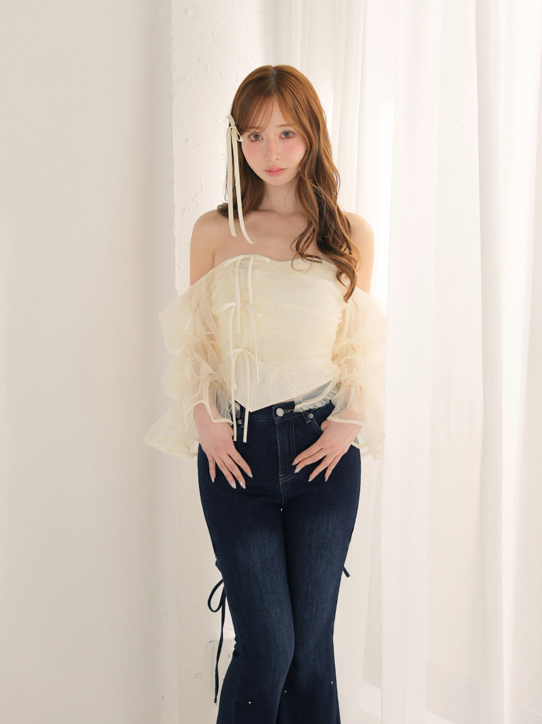 model：162cm　(size：F　color：Ivory)