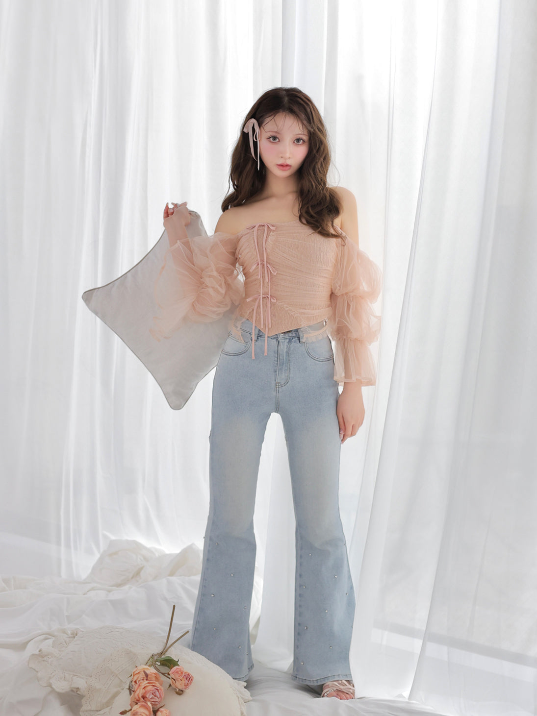 model：160cm　(size：F　color：Pink)