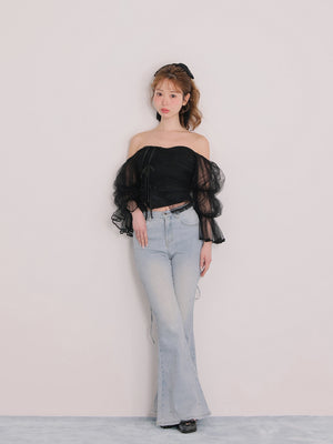 model：162cm　(size：S　color：ice blue)