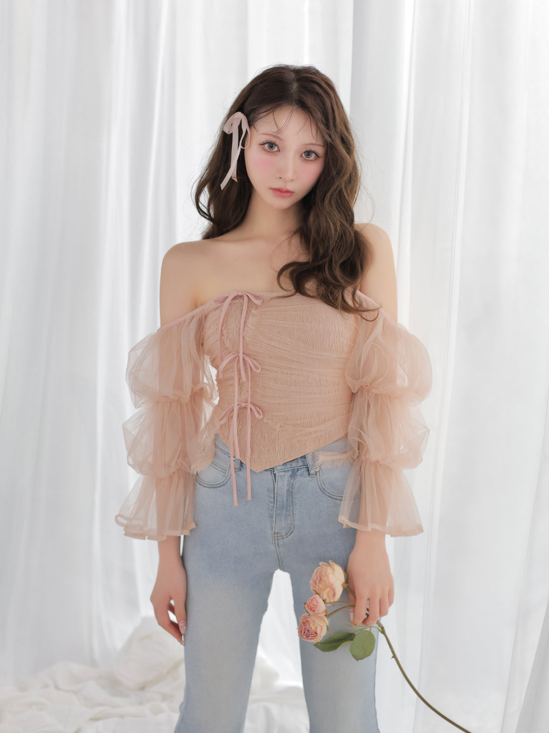 model：160cm　(size：F　color：Pink)