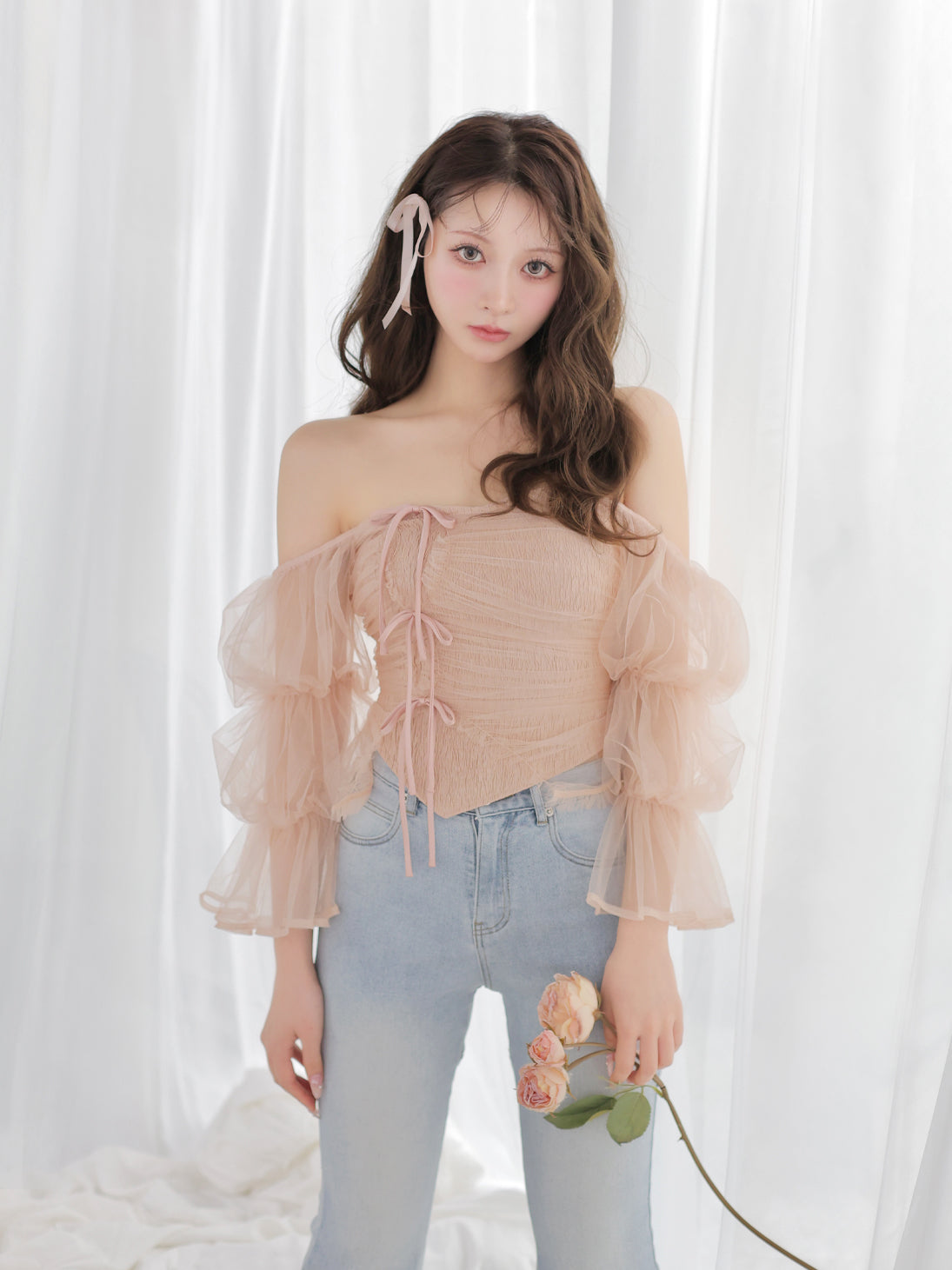 model：160cm　(size：F　color：Pink)