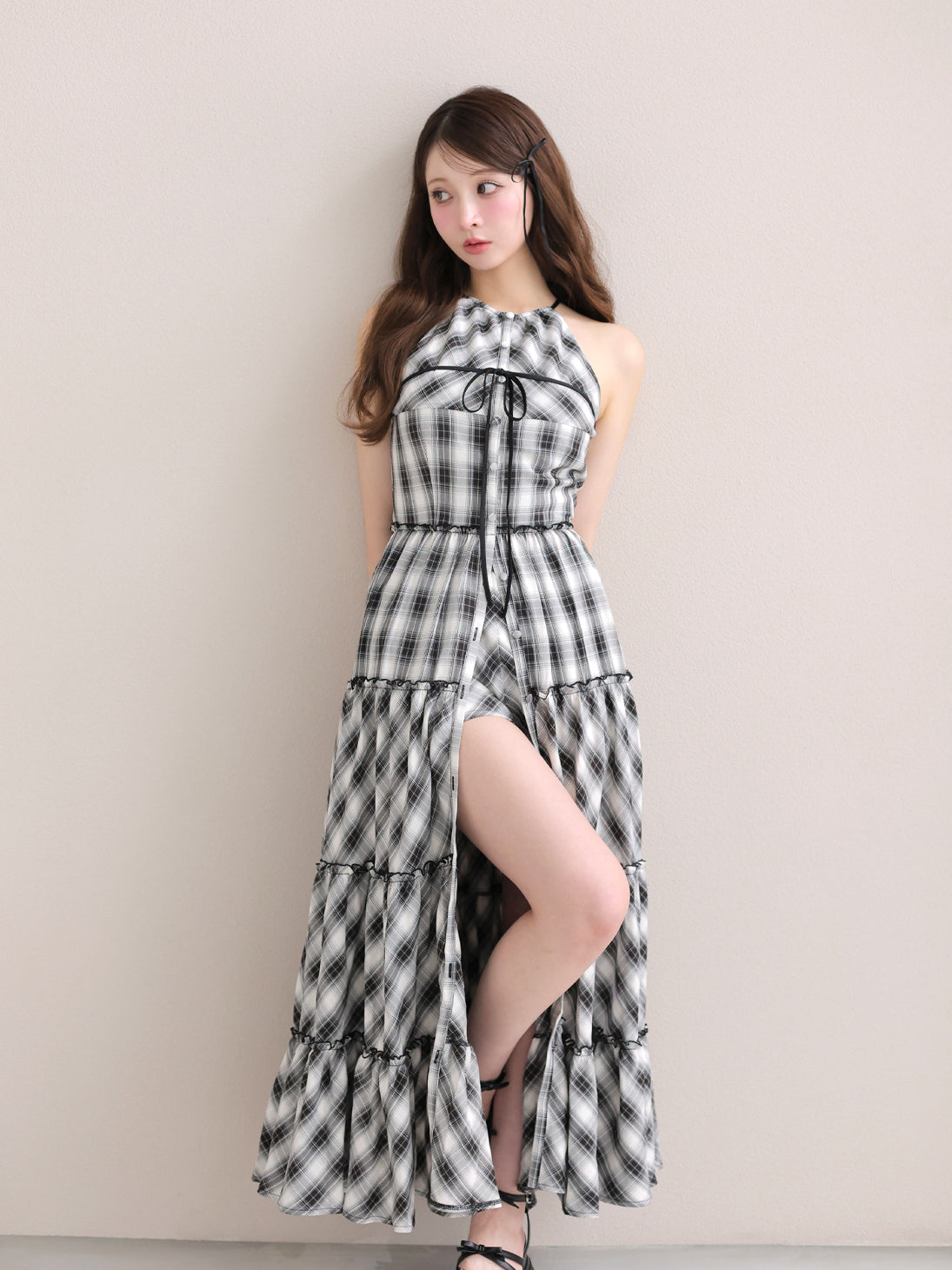 model：160cm　(size：F　color：Black)