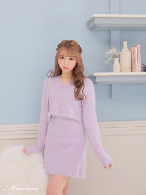 【SALE】Sequin shaggy knit cardigan(eme10213)