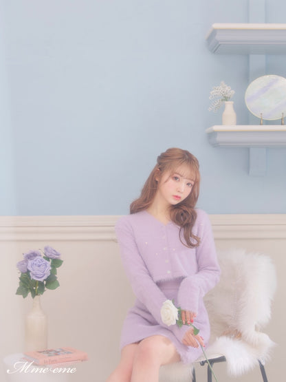 【SALE】Sequin shaggy knit skirt(eme10216)