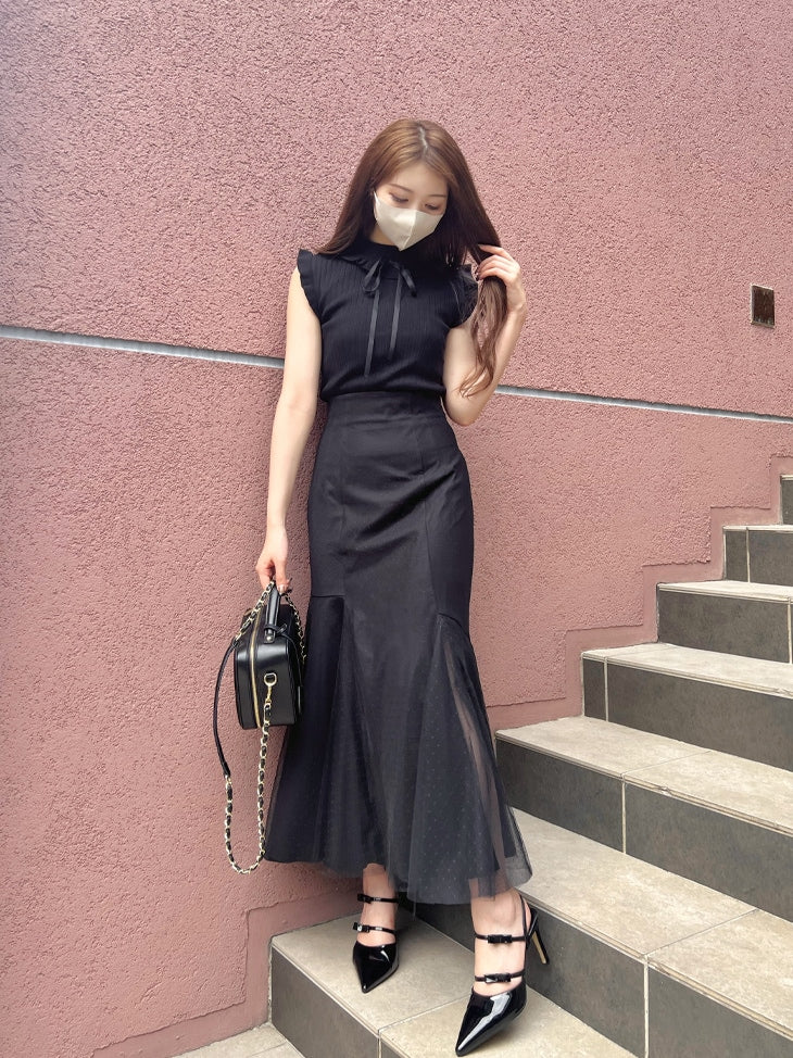 【SALE】Maid-like sleeveless knit (eme10232)