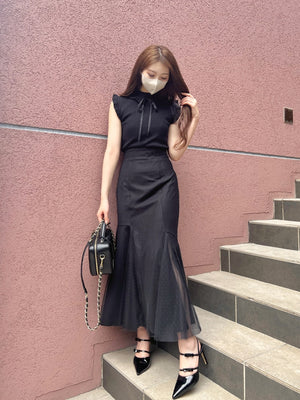【SALE】Maid-like sleeveless knit (eme10232)