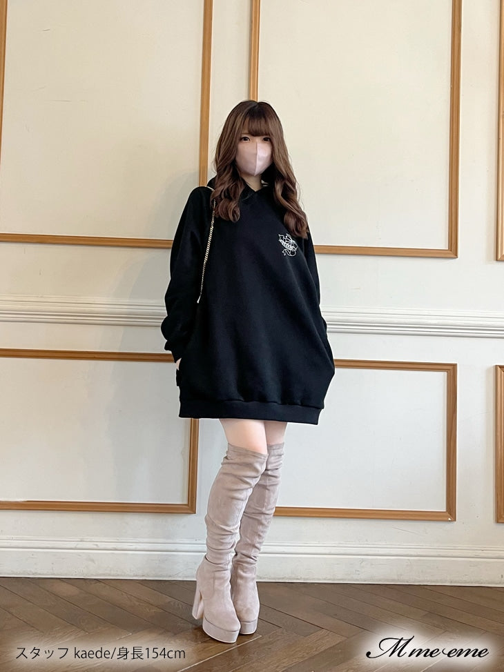【SALE】Pearl heel knee high boots (eme10280)